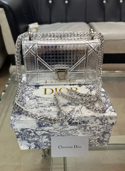 DIOR Mini Women Bag – AAA Premium Copy with Brand Box & Dust Bag (Silver)