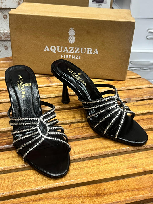 New Arrival !! Aquazzura Embroidery Women Heels – With Brand Box (Black)