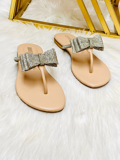 New Arrival – Jimmy Choo Tie Flat Women Slippers with Brand Box