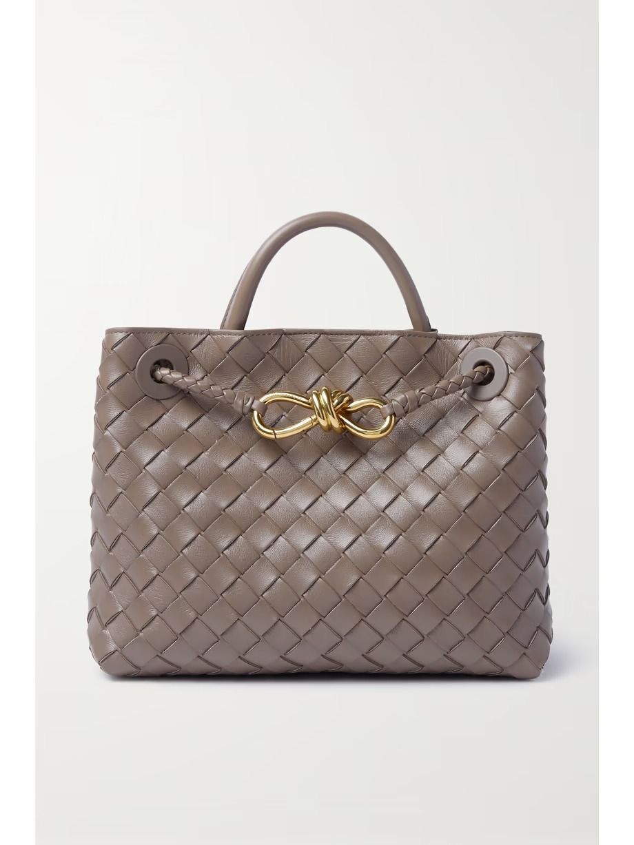 Bottega Veneta Andiamo Women Bag – Intrecciato Leather Top Handle & Crossbody(Grey)