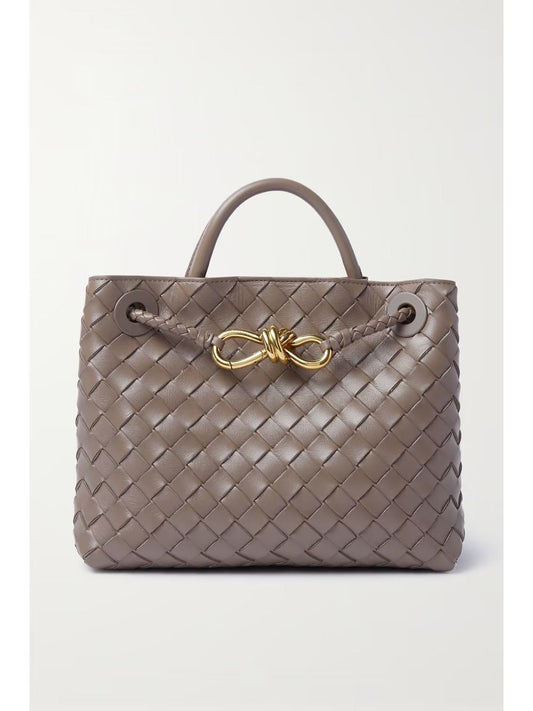 Bottega Veneta Andiamo Women Bag – Intrecciato Leather Top Handle & Crossbody(Grey)
