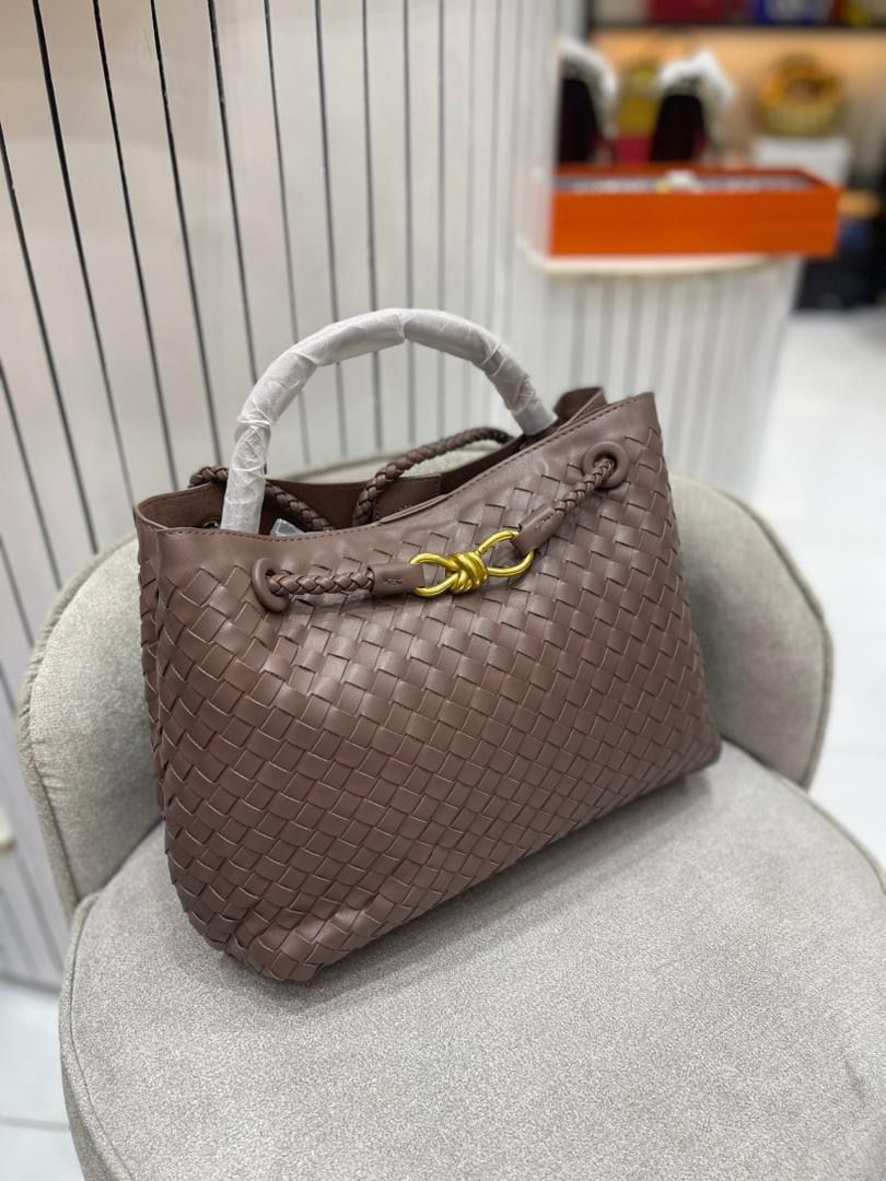 Bottega Veneta Andiamo Women Bag – Intrecciato Leather Top Handle & Crossbody(Grey)