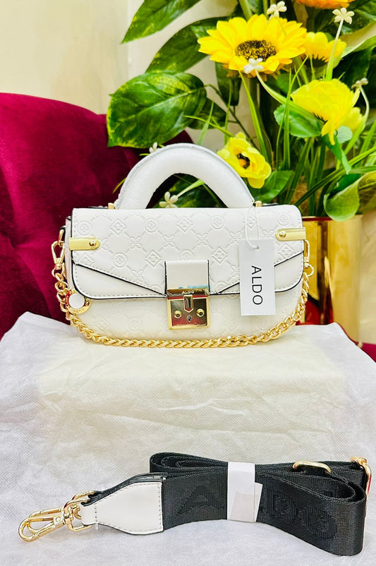 ALDO Official Model Handbag – AAA Quality with Chain & Belt(White)