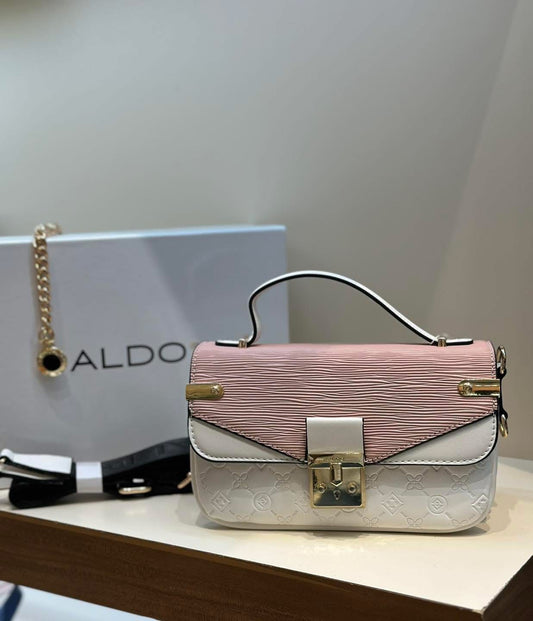 ALDO Official Model Handbag – AAA Quality with Chain & Belt(Pink/White)