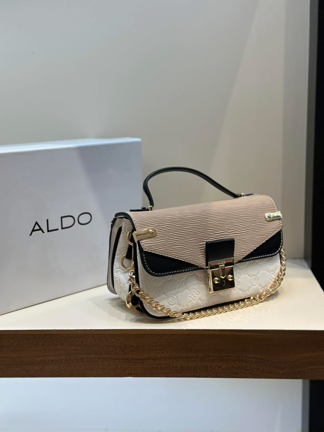 ALDO Official Model Handbag – AAA Quality with Chain & Belt(Peach/White)