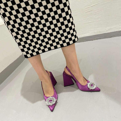 ZARA Triangle Heels – With Brand Box(Purple)