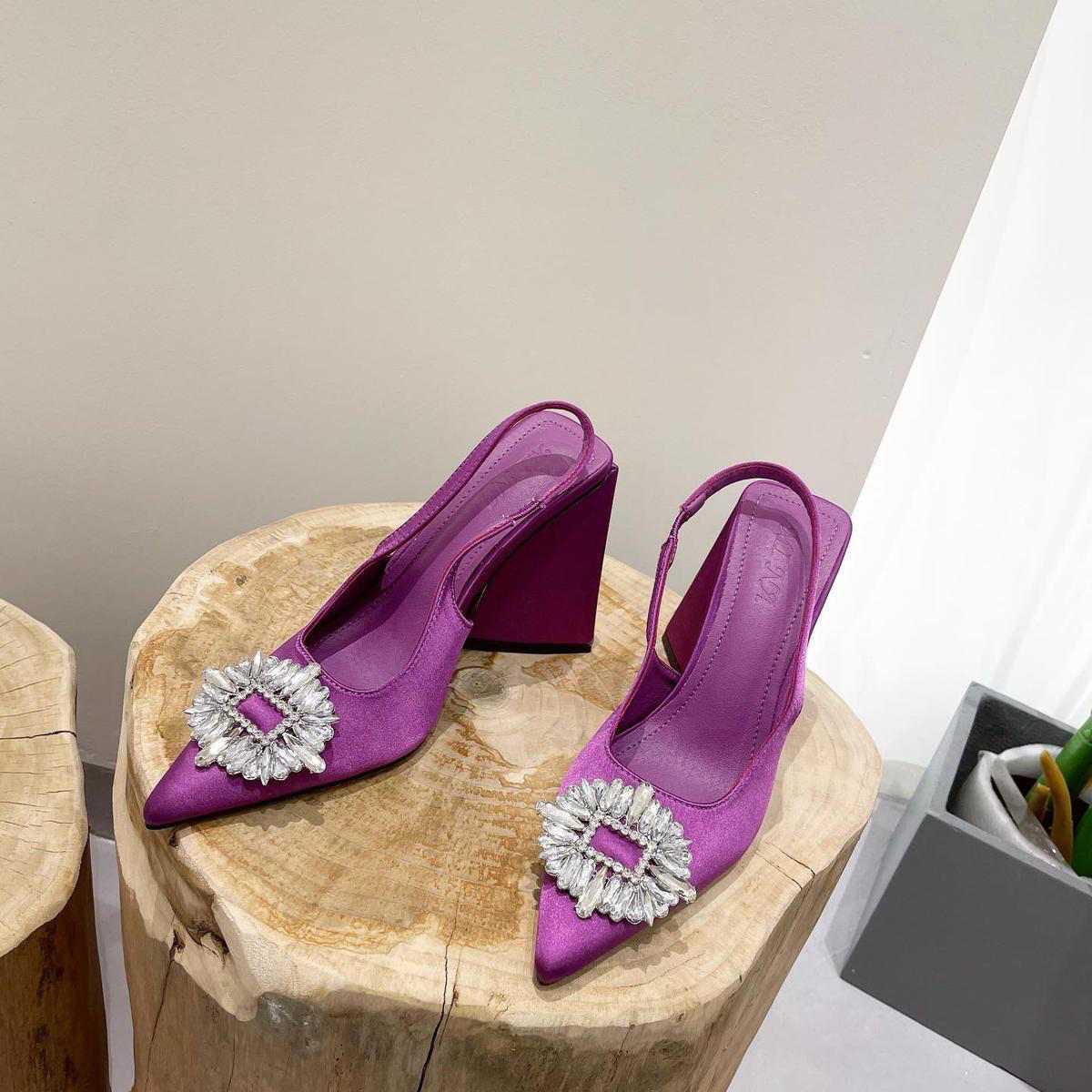 ZARA Triangle Heels – With Brand Box(Purple)