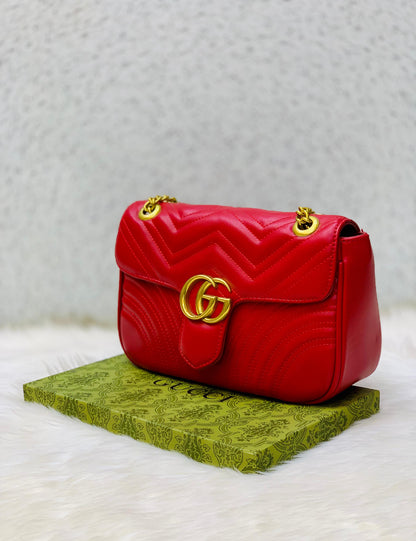GUCCI Marmont – Official Model | Premium Quality with Dust Bag & Box(Red)