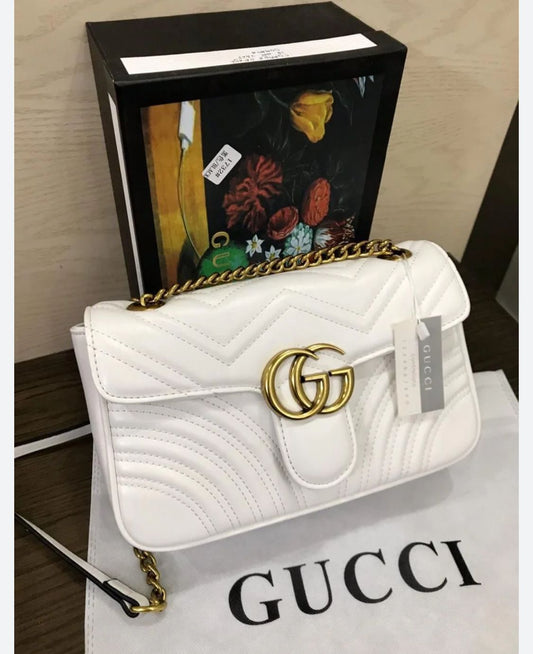 GUCCI Marmont – Official Model | Premium Quality with Dust Bag & Box(White)