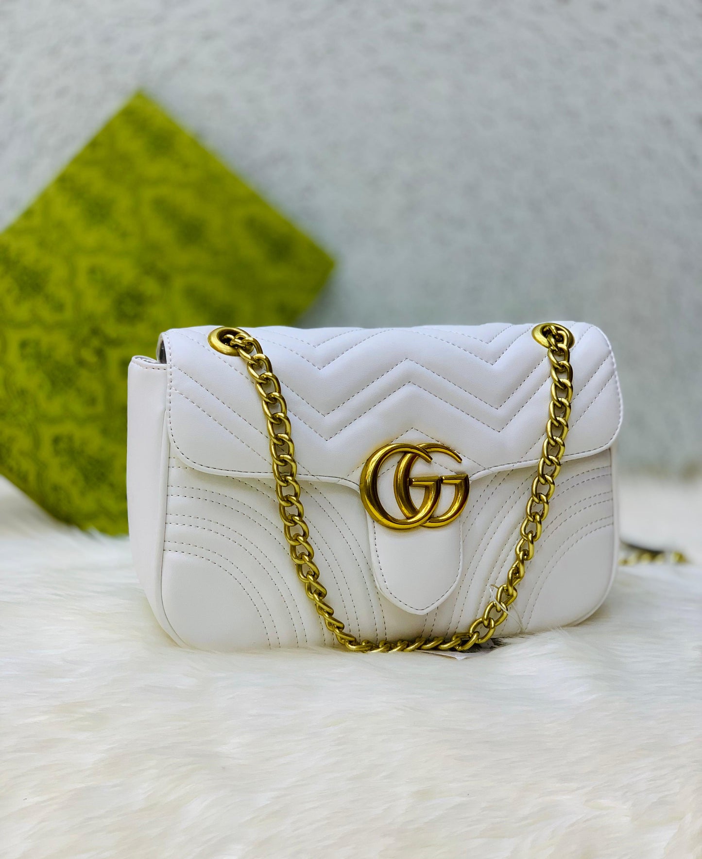 GUCCI Marmont – Official Model | Premium Quality with Dust Bag & Box(White)