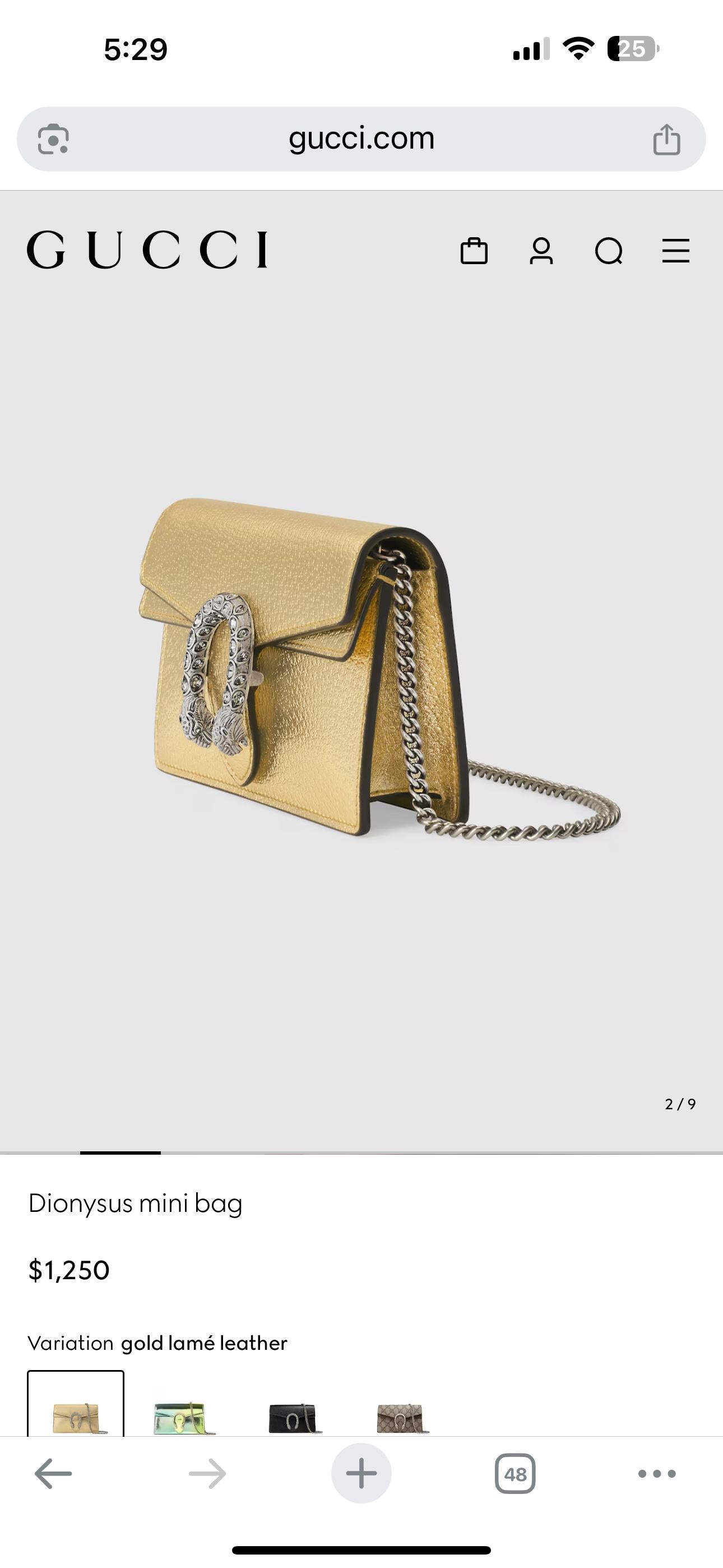 GUCCI DIONYSUS MINI – Women Bag (Master Series)(Gold)