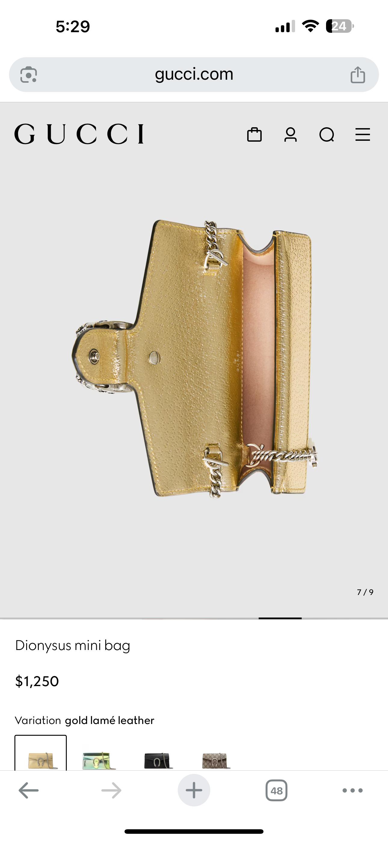 GUCCI DIONYSUS MINI – Women Bag (Master Series)(Gold)