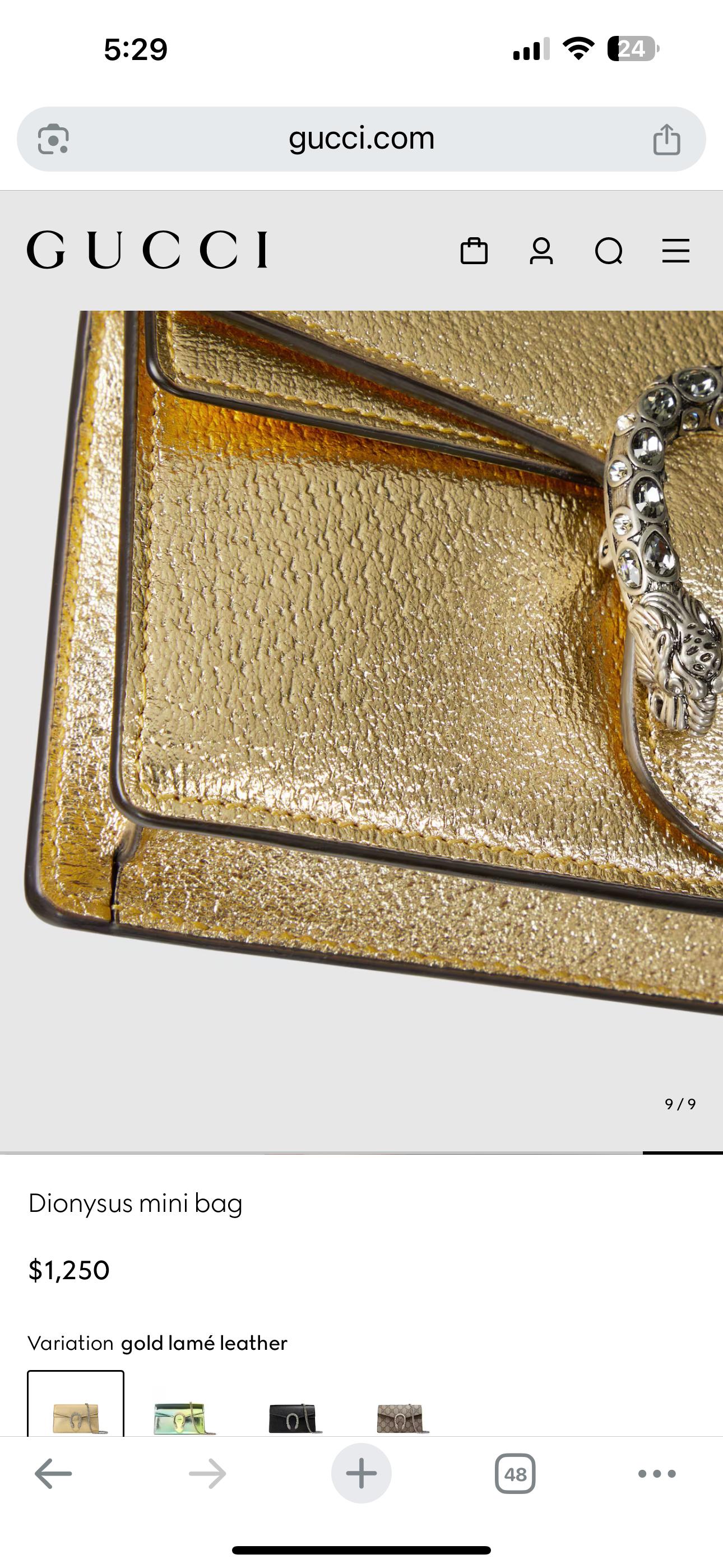 GUCCI DIONYSUS MINI – Women Bag (Master Series)(Gold)