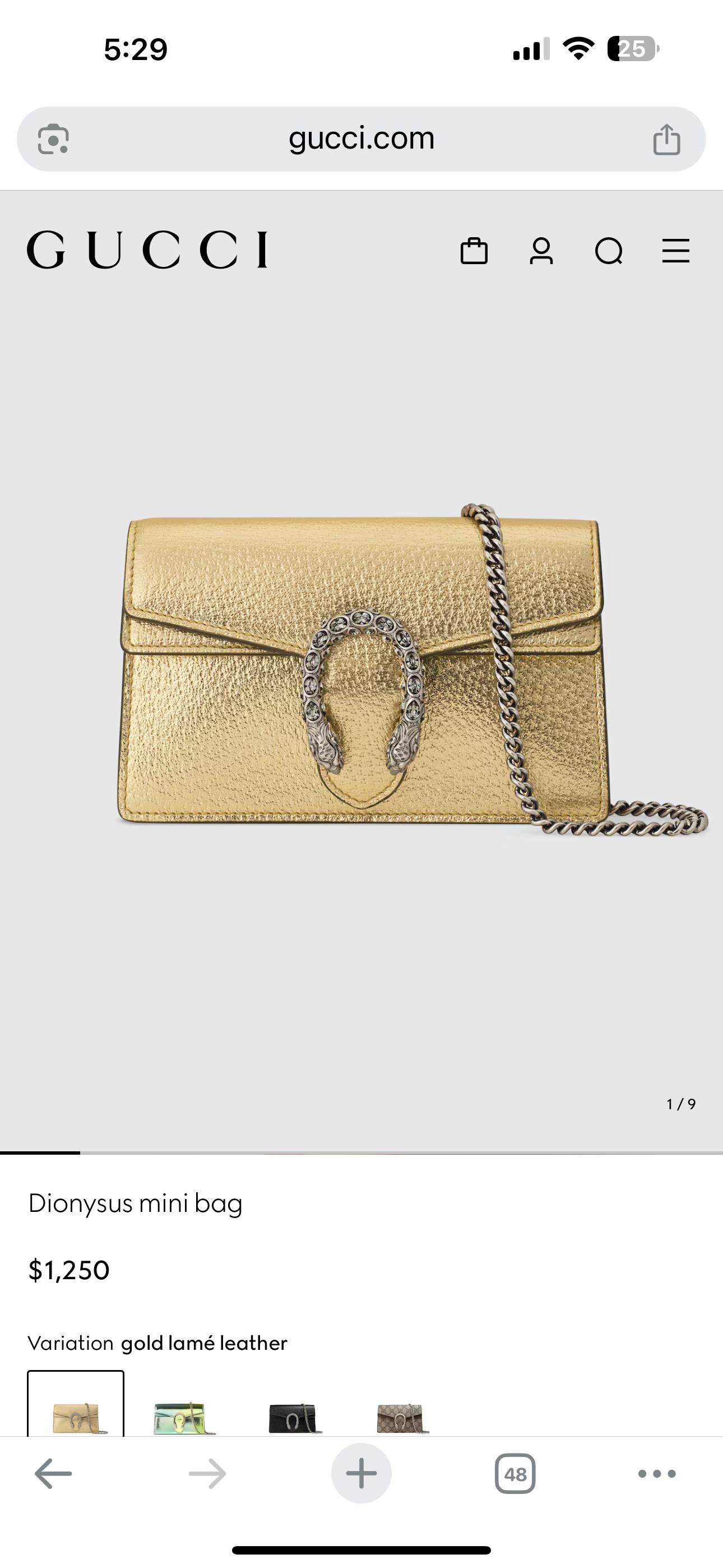 GUCCI DIONYSUS MINI – Women Bag (Master Series)(Gold)