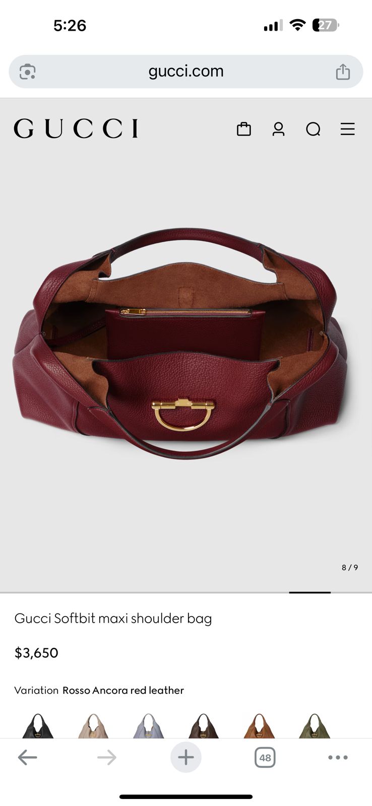 GUCCI TOTE – Women Bag (Master Series)(Maroon)