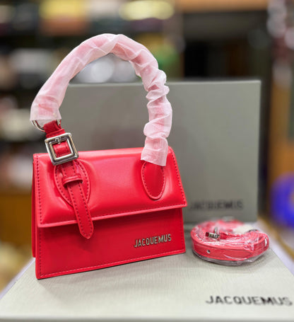 Jacquemus Le Chiquito Moyen Boucle – Luxury Women Bag(Red)