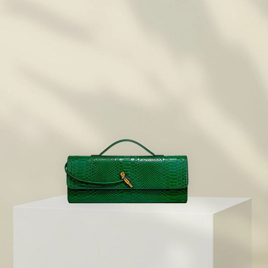 BOTTEGA VENETA – Python Andiamo Women Clutch Bag(Green)