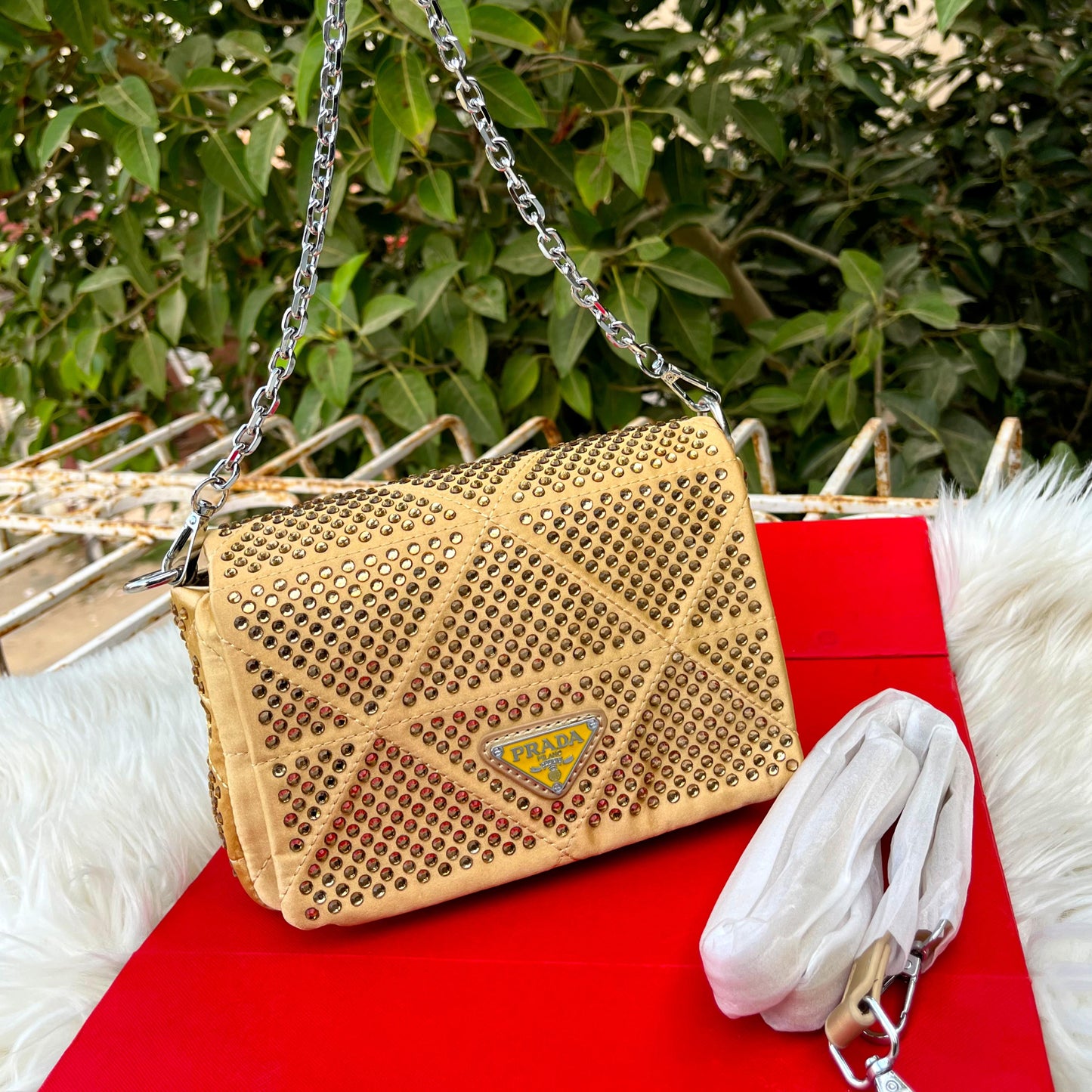 PRADA – Women Crossbody Bag (With Short Chain & Long Belt)
