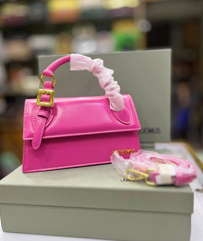 JACQUEMUS – The Long Chiquito Women Bag (With Buckle)(Pink)