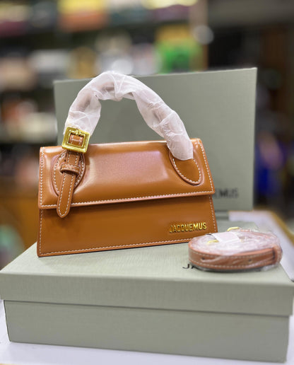 JACQUEMUS – The Long Chiquito Women Bag (With Buckle)(Brown)
