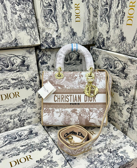 LADY DIOR – Women Luxury Bag AAA Quality (Beige/White)