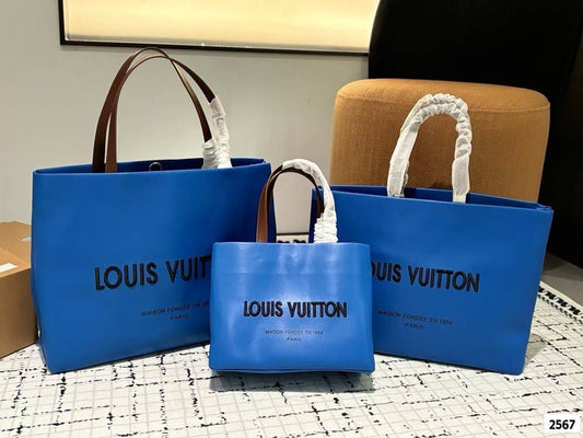LOUIS VUITTON – Women Shopper Tote MM Bag Premium Quality (Blue)