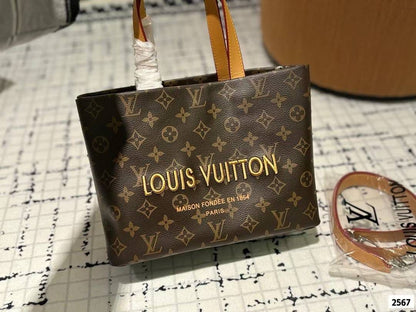 LOUIS VUITTON – Women Shopper Tote MM Bag Premium Quality (Brown)