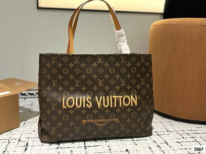 LOUIS VUITTON – Women Shopper Tote MM Bag Premium Quality (Brown)