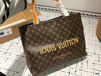 LOUIS VUITTON – Women Shopper Tote MM Bag Premium Quality (Brown)