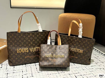 LOUIS VUITTON – Women Shopper Tote MM Bag Premium Quality (Brown)