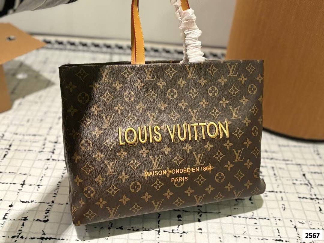 LOUIS VUITTON – Women Shopper Tote MM Bag Premium Quality (Brown)