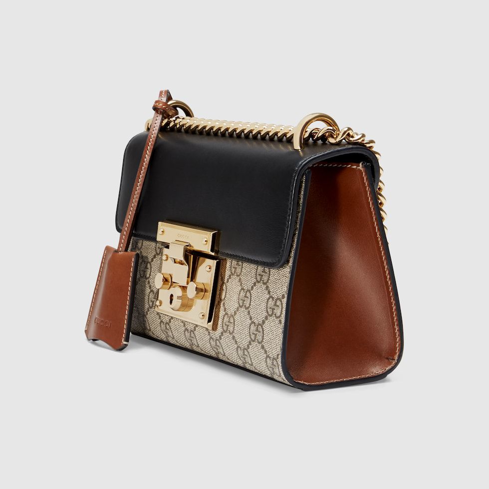GUCCI RESTOCK – GG Supreme Padlock Women Shoulder Bag (Black/Grey)