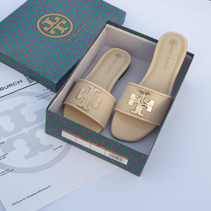 TORY BURCH RESTOCK – Women Elenor Slides (Beige)