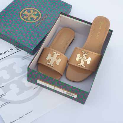 TORY BURCH RESTOCK – Women Elenor Slides (Tan)