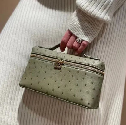 LORO PIANA RESTOCK – Extra Pocket L19 Women Bag (Ostrich Leather) (Olive Green)