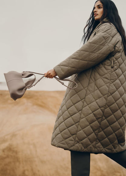 POLENE Numero Neuf Mini – Women Bag (Textured Ebony Edition) (Beige)