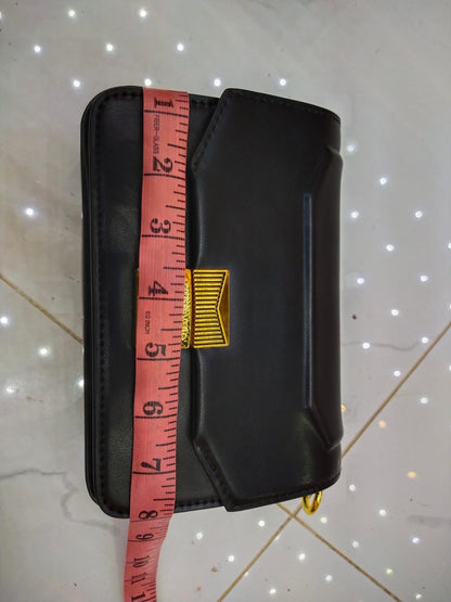 CHARLES &amp; KEITH Women Bag – Belted Design with Push-Lock Closure (Black)