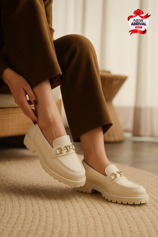 Louis Vuitton – High Heels Shoes for Women (Cream)
