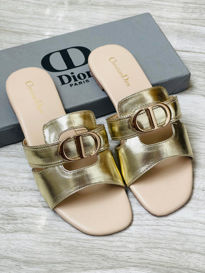 New Arrival – Christian Dior Flats (Golden Beige)