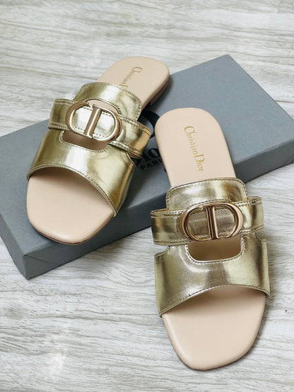 New Arrival – Christian Dior Flats (Golden Beige)