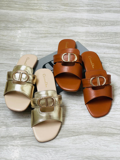 New Arrival – Christian Dior Flats (Golden Beige)