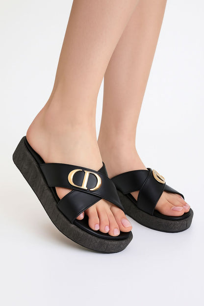 New Arrival – Christian Dior Soft Wedges (Black)