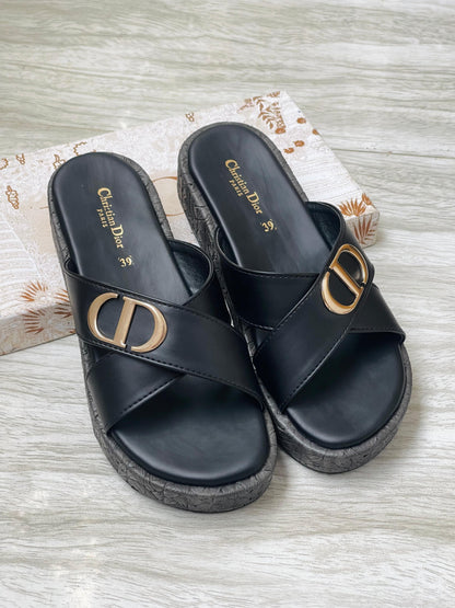 New Arrival – Christian Dior Soft Wedges (Black)