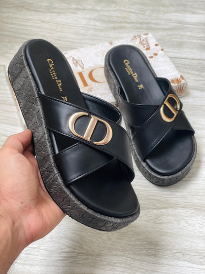 New Arrival – Christian Dior Soft Wedges (Black)