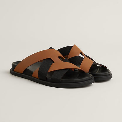 HERMÈS Kazimir Sandal – Unisex Comfort & Style (Brown & Black)