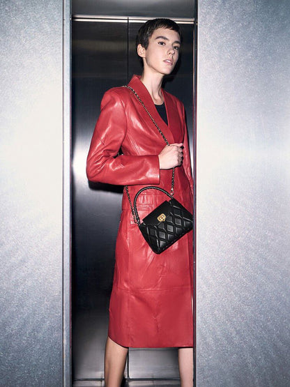 CHARLES & KEITH – Arwen Quilted Braided-Strap Top Handle Bag (Black)