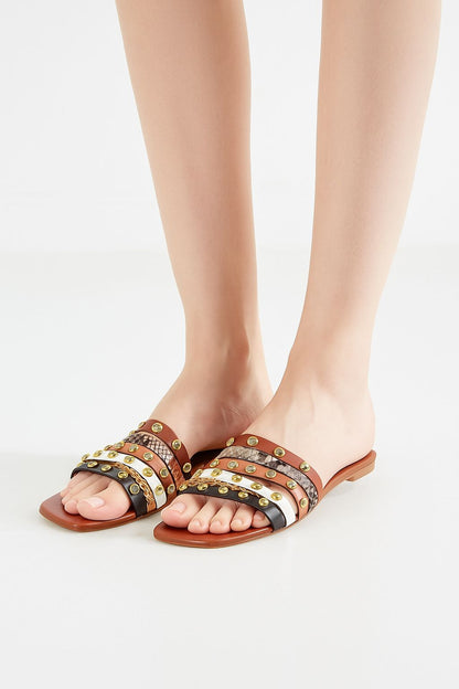 NEW ARRIVAL – Jimmy Choo Studs Flats (Brown)