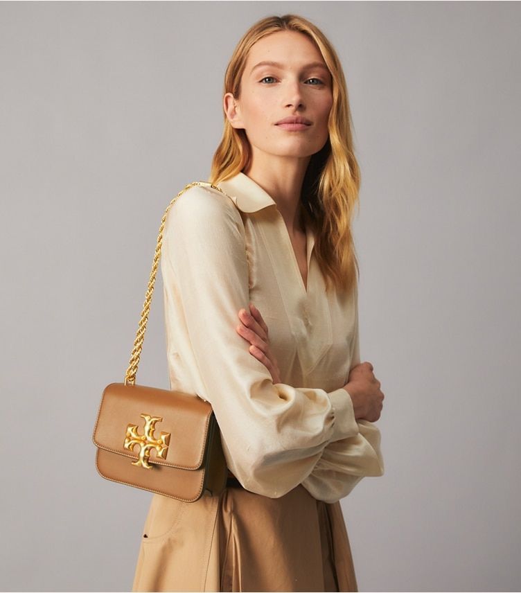 TORY BURCH – Classic Convertible Shoulder Bag (Brown)