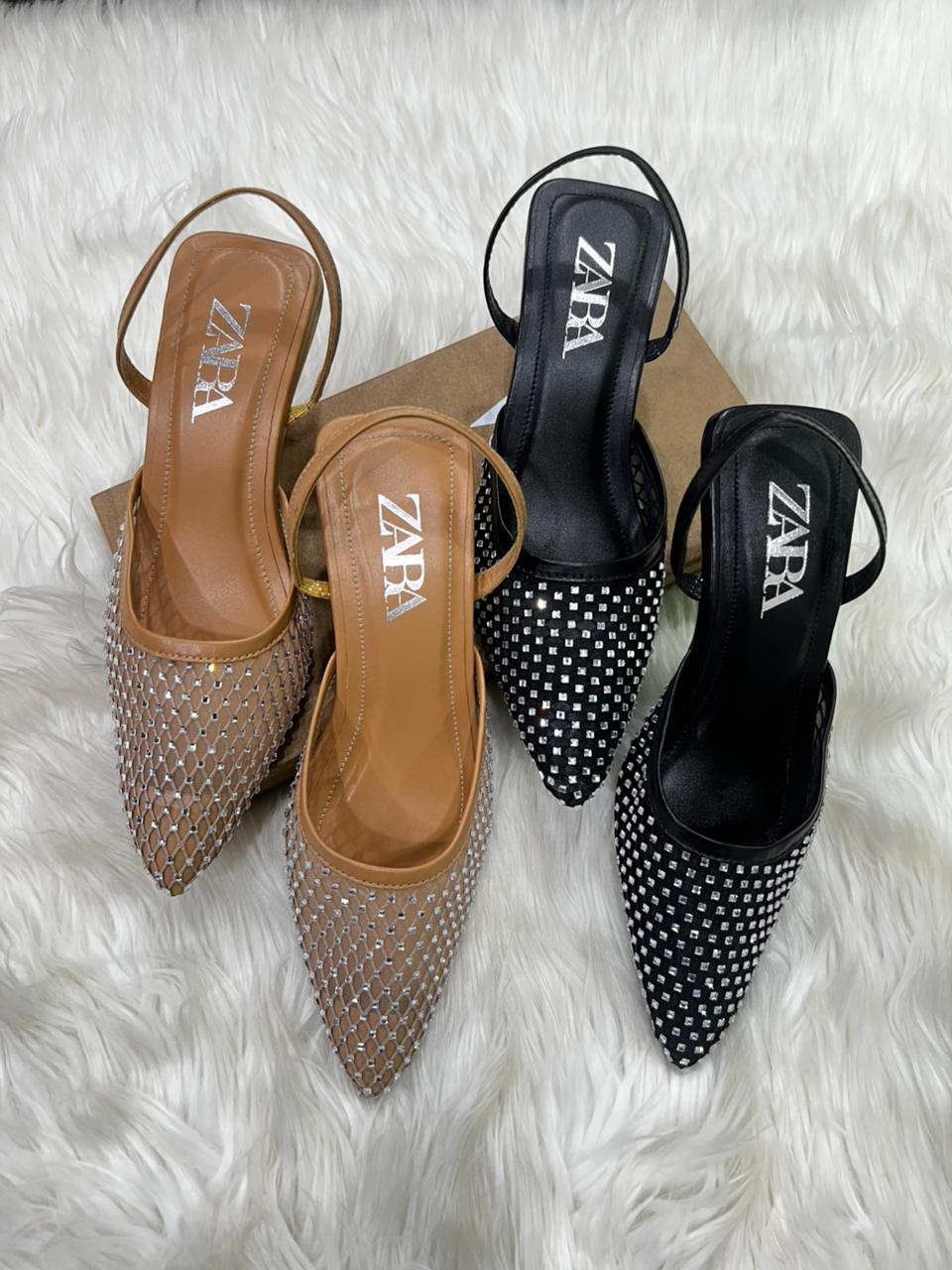 ZARA NEW ARRIVAL – Women Stone Heel (Brown)