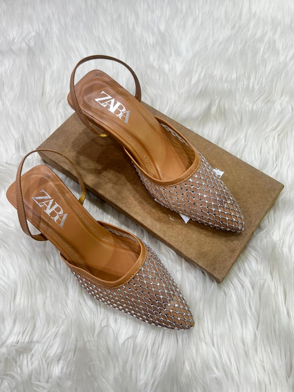 ZARA NEW ARRIVAL – Women Stone Heel (Brown)